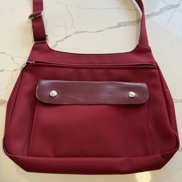 EUC! Longchamp Deep Red Crossbody Bag from the discontinued Planètes line - Picture 1 of 10
